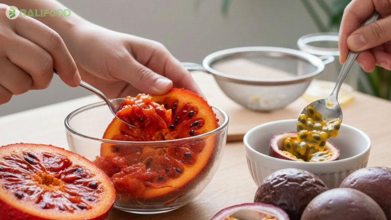 Cách làm gấc chanh leo đường phèn cô đặc